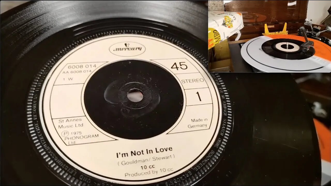 I'm Not In Love ~ 10cc ~ 1975 Mercury Vinyl 45rpm Single Record ~ 1970s Dual 1215 Turntable