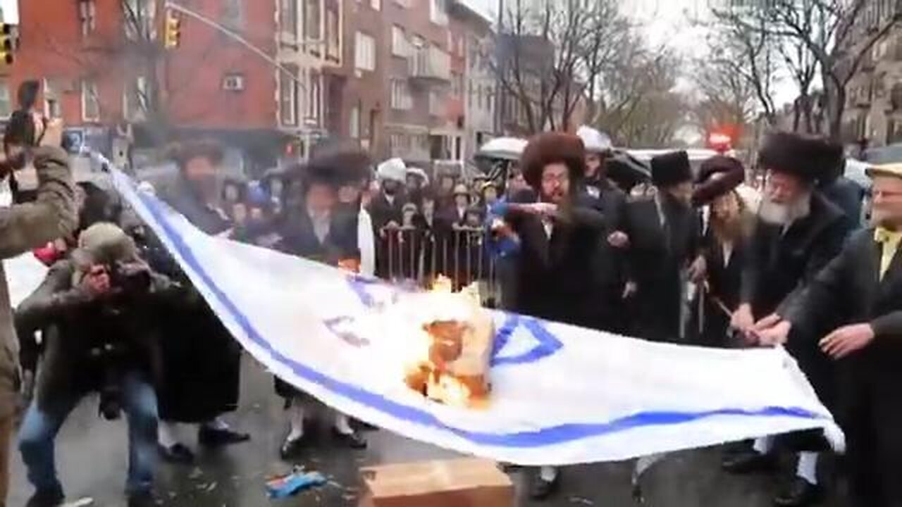 Orthodox Jews Burning the Zionist Israeli flag in New York