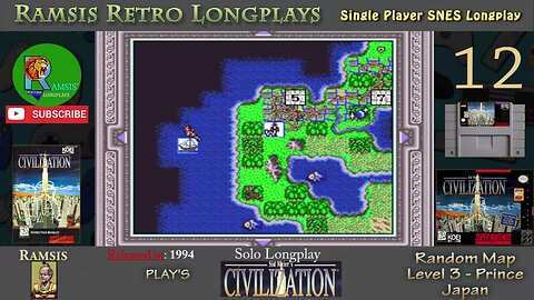 Sid Meier's Civilization | 1994 | SNES | Prince | Random | Japan - Episode #12 | Longplay