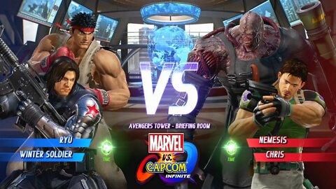 Ryu & Winter Soldier VS Nemesis & Chris Marvel vs Capcom Infinite