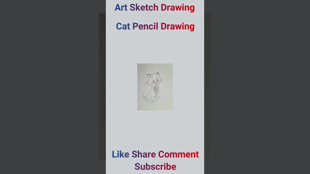 Cartoon Cat Pencil Drawing Simple Shorts-4 l Cartoon Cat East Drawing #drawingwithpencil #drawingart