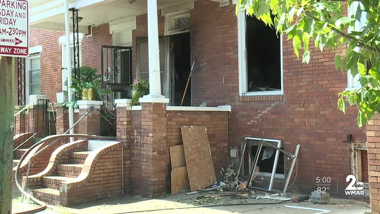 Person injured from rowhome fire in Baltimore