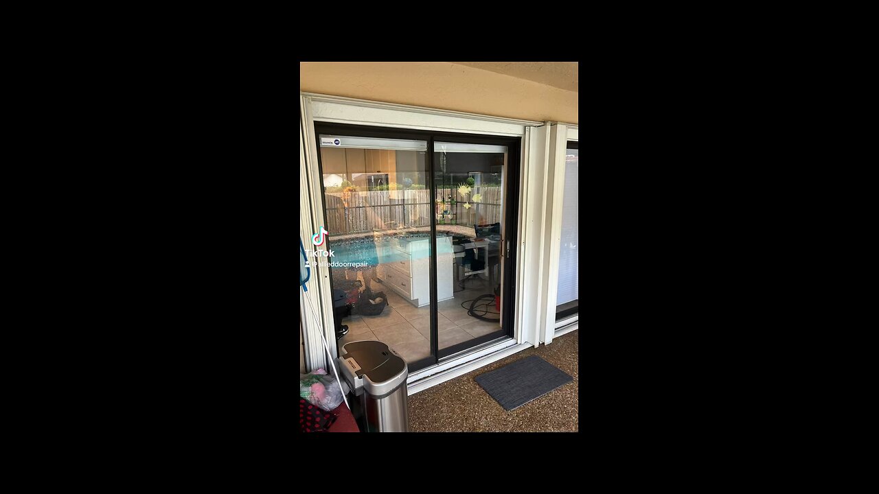 Sliding glass door repair; roller replacement and track refurbishing, in Coral Springs, Fl.