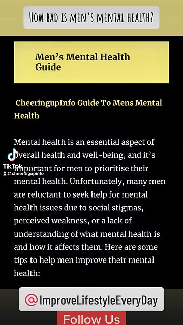 How bad is men’s mental health?