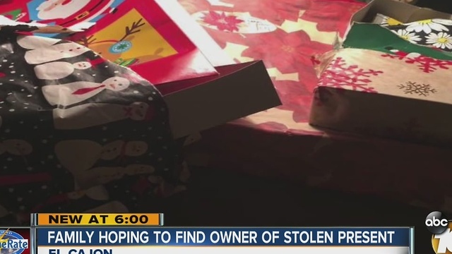 Family searches for owner of trashed presents