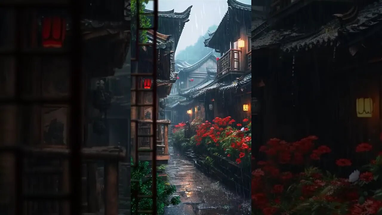 冥想安眠：古城下安抚失眠的雨声助眠，快速放松，提高工作效率，深度睡眠治愈失眠#BGM#shorts #shortsvideo #sleepmusic #rainsounds #sleep