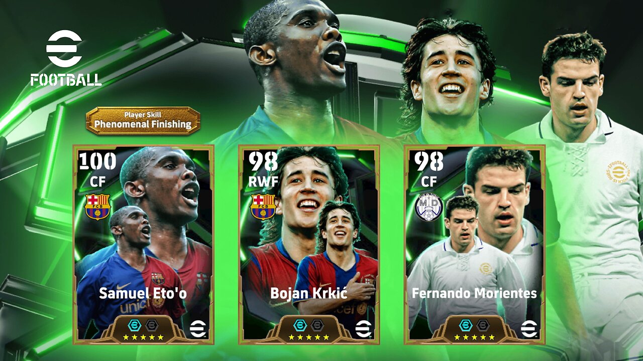 Samuel Eto'o 100 Rated, Bojan, Morientes Spanish League Attackers Pack | eFootball | Update