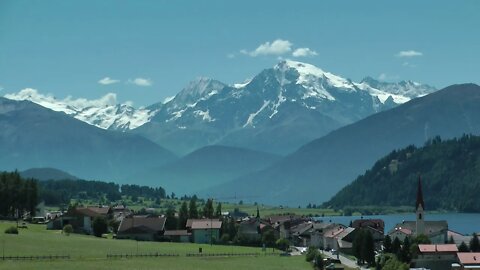 Alps; At the Reschensee dam