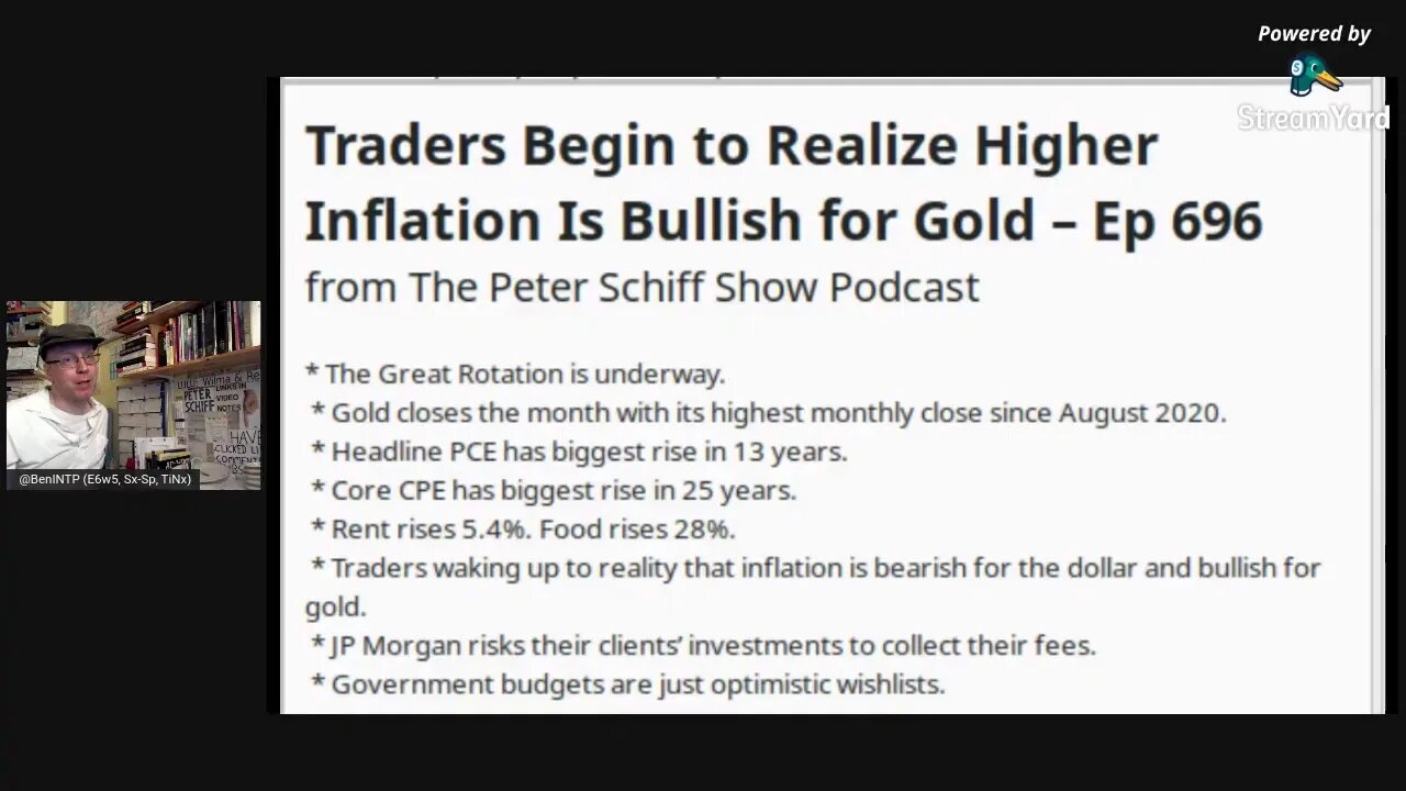 IMHO re Peter Schiff Podcast #696: "Traders Begin to Realize Higher Inflation Is Bullish for Gold"