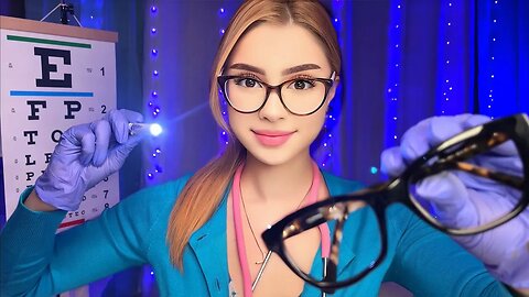 ASMR FAST Eye Exam, Lens 1 or 2 Test Glasses Try-on, Light, Orbital, Eyes Closed, Cranial