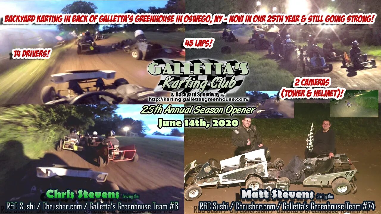 2020/06/14: 25th Karting Season Opener at Gallettas Greenhouse Go-Kart Backyard Speedway (2 Cameras)