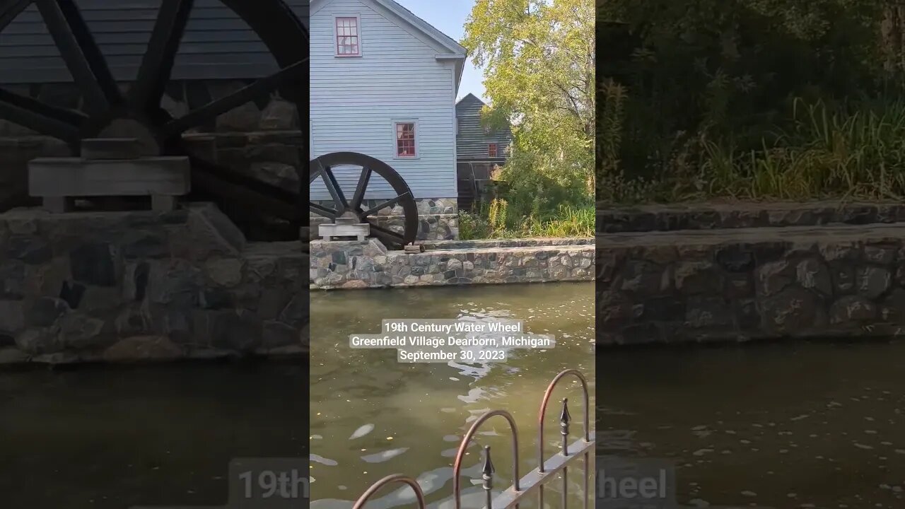 Functioning water wheel for grist mill at Greenfield Village Dearborn, Michigan #greenfieldvillage