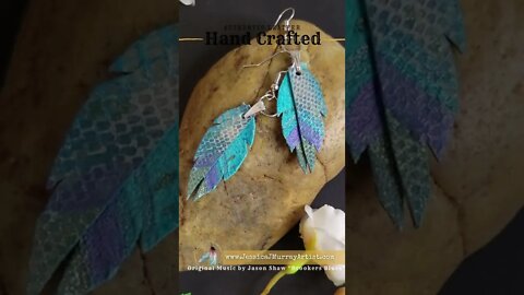 DAY TRIP GET AWAY, 1 inch, leather feather earrings