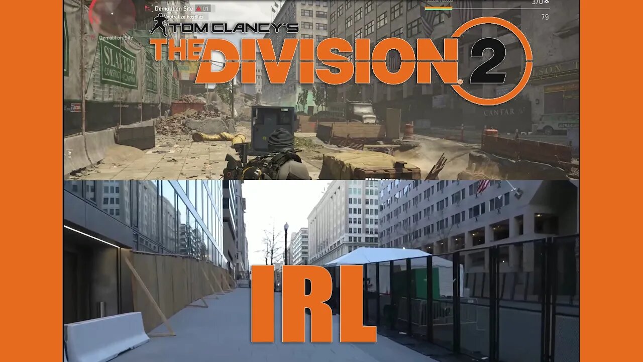A walk in Washington D.C. - The Division 2 - IRL - Comparison