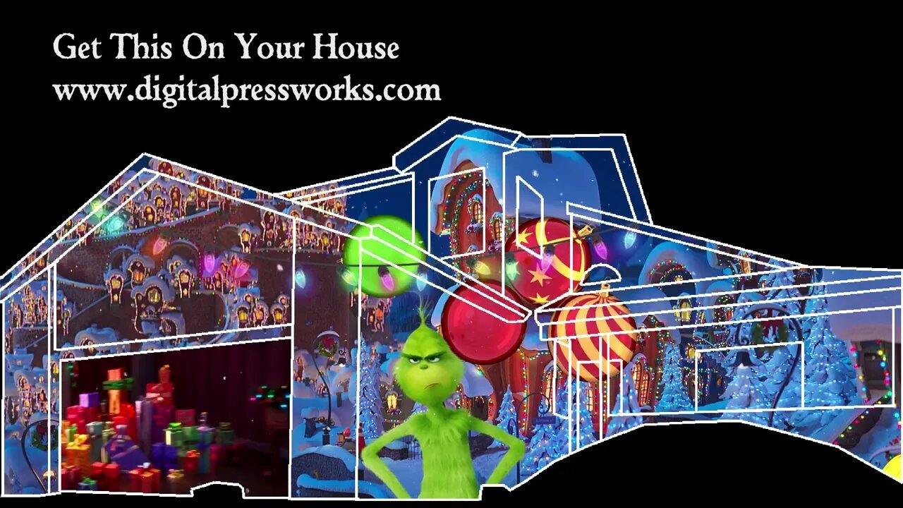 The Grinch Christmas House Projection Mapping Video Sample