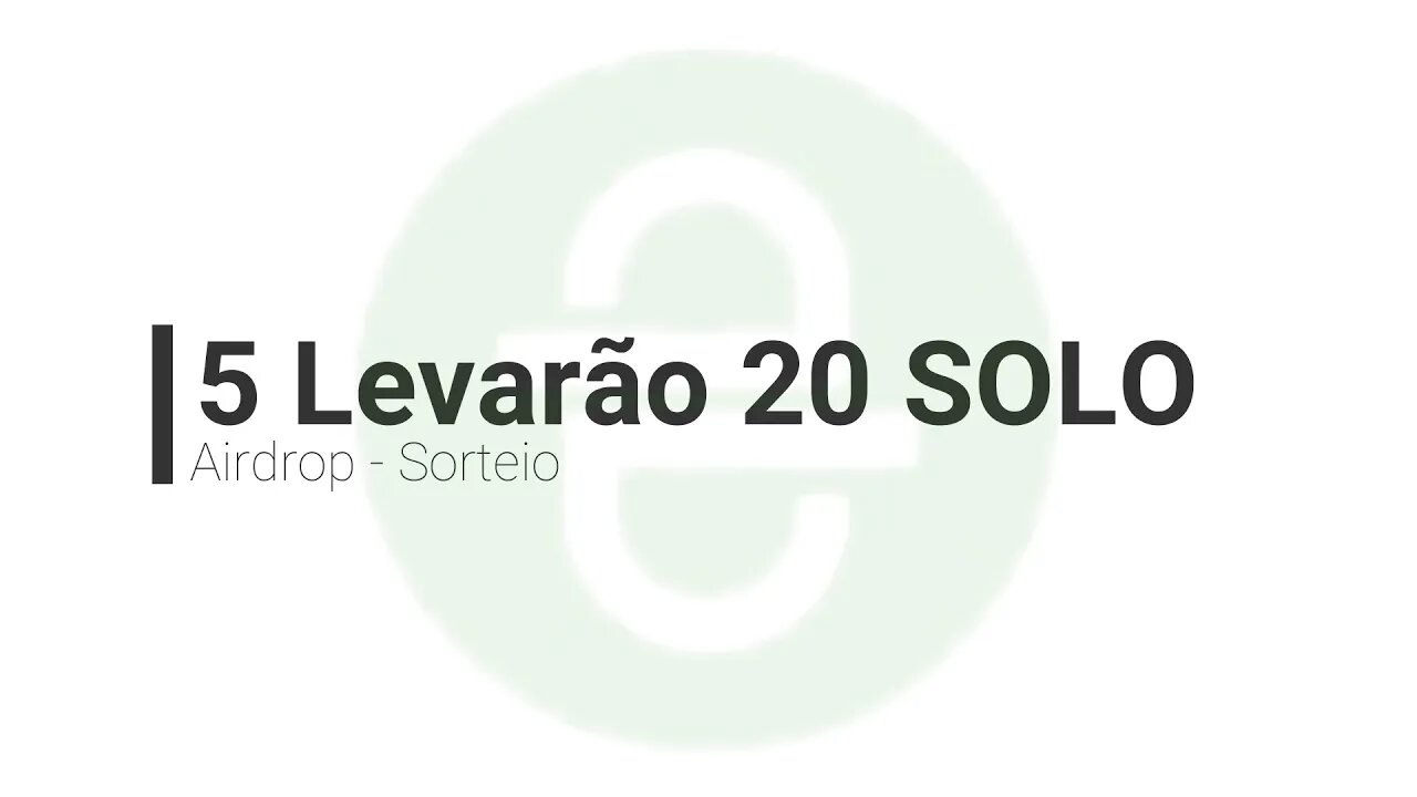 Airdrop - Sorteio - 20 SOLO - Coinfields