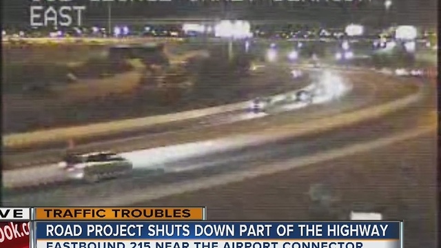 Eastbound 215 closed near Airport Connector Monday night