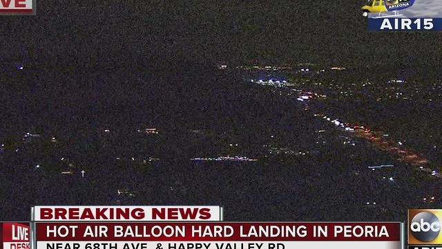 A hot air balloon in Peoria has a hard landing