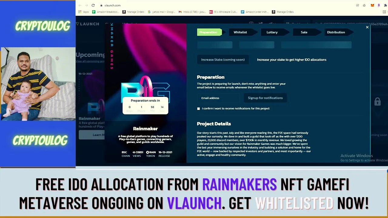 Free IDO Allocation From Rainmakers NFT Gamefi Metaverse Ongoing On Vlaunch. Get Whitelisted Now!