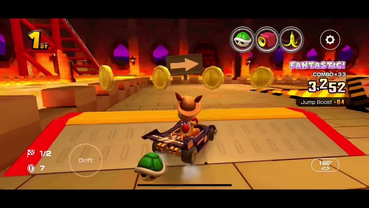 Mario Kart Tour - RMX Bowser’s Castle 1T Gameplay