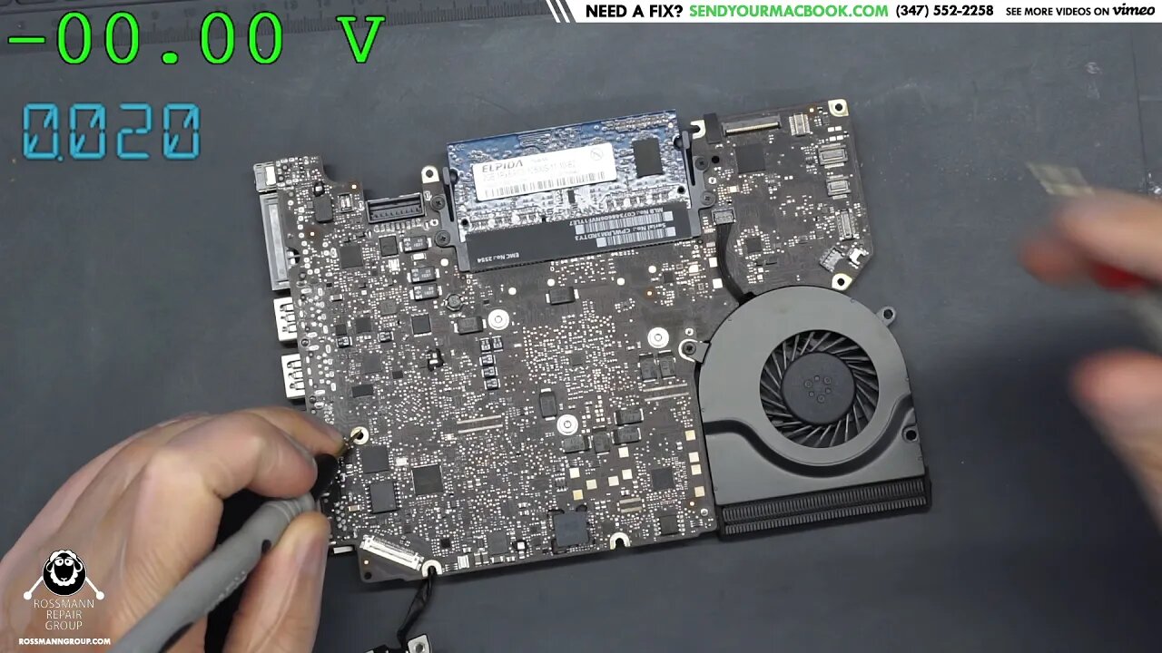 820-3115 A1278 Macbook logic board repair no power