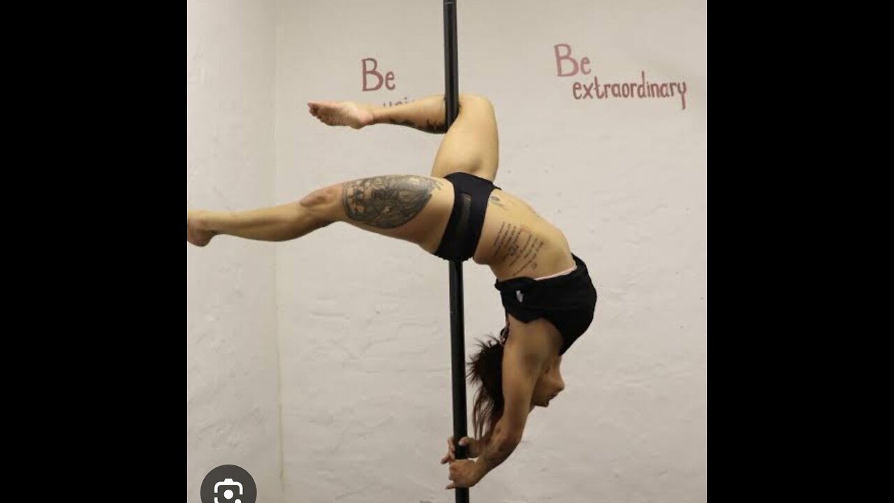 Pole dancer breaking a record