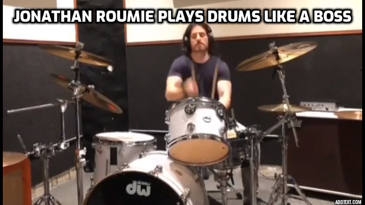 Jonathan Roumie rocks at drums-more than five minutes with him playing the drums like a boss