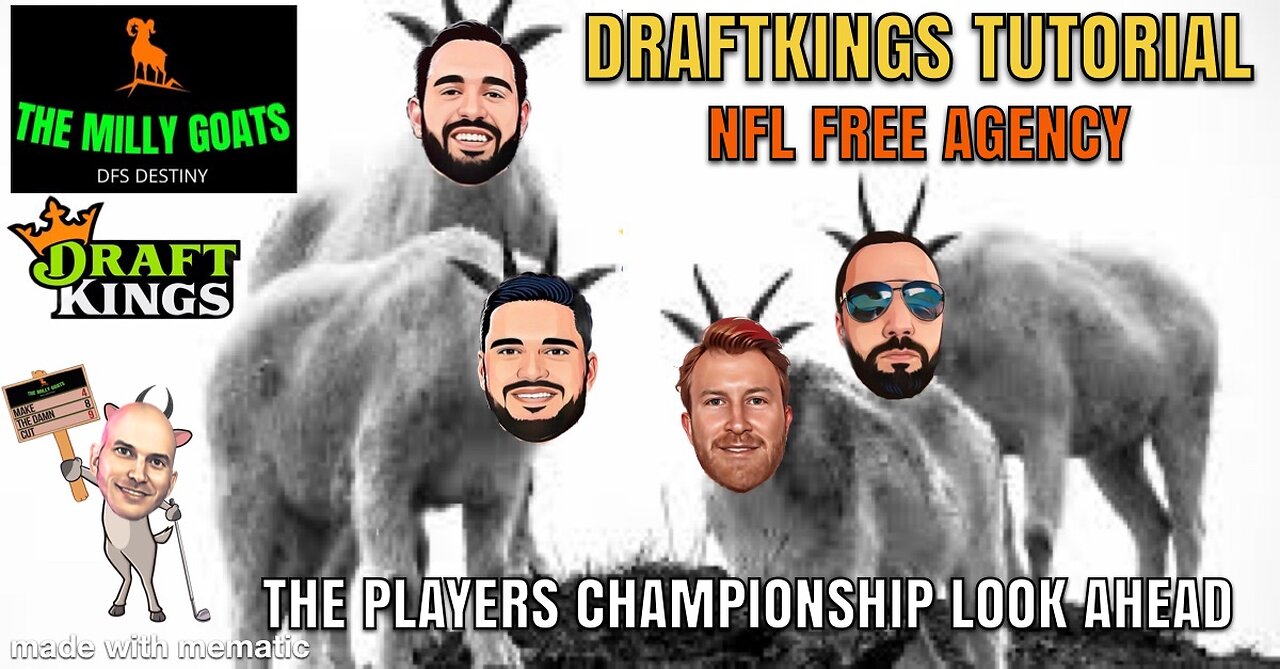 LIVE! DraftKings DFS Tutorial, NFL Free Agency, & The PLAYERS Peek-A-Boo