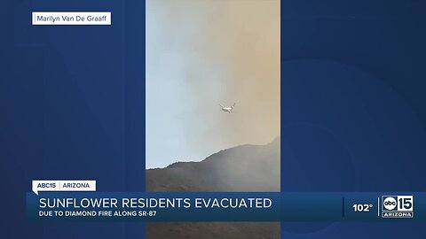 Sunflower residents evacuated due to Diamond Fire along SR 87