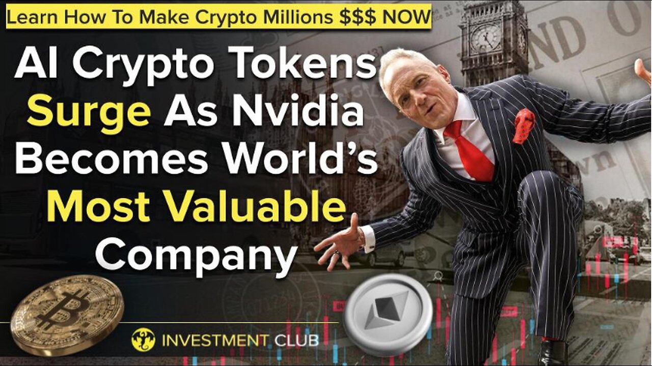 AI Crypto Tokens Surge As Nvidia Becomes World’s Most Valuable Company