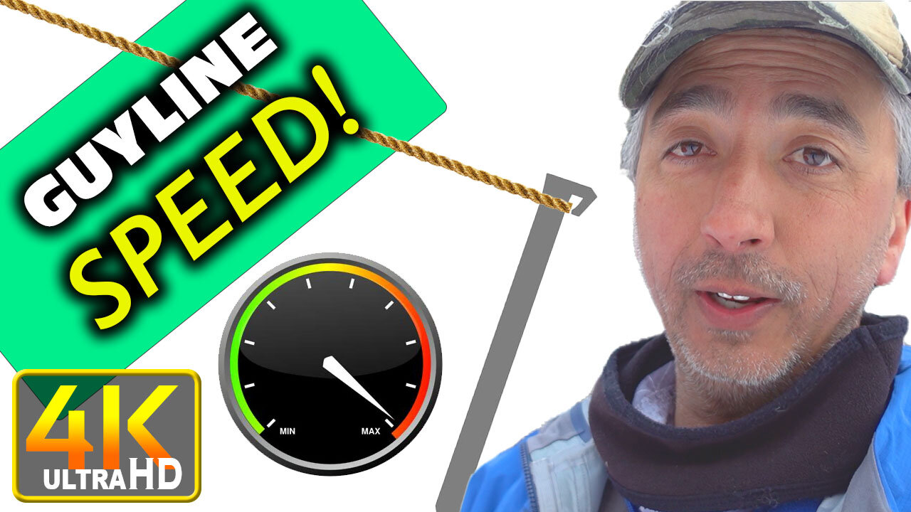 Winter Camping Tent Guy Line Trick FAST (4k UHD)