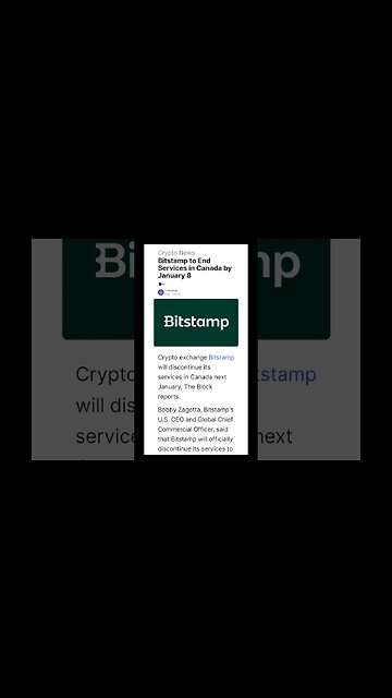 Bitstamp Crypto Exchange | Bitstamp to End Services in Canada by January 8 | Bitstamp Exchange News