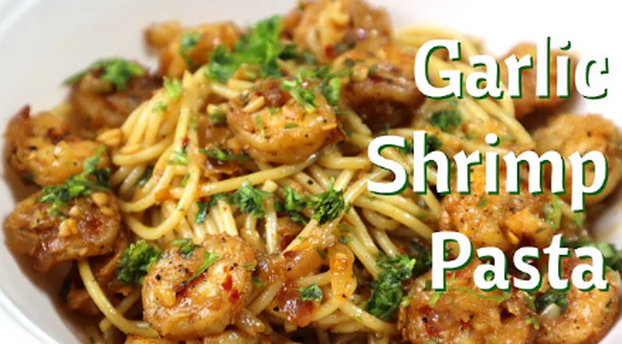 Spicy Butter Garlic Shrimp Pasta Recipe | Prawn Pasta