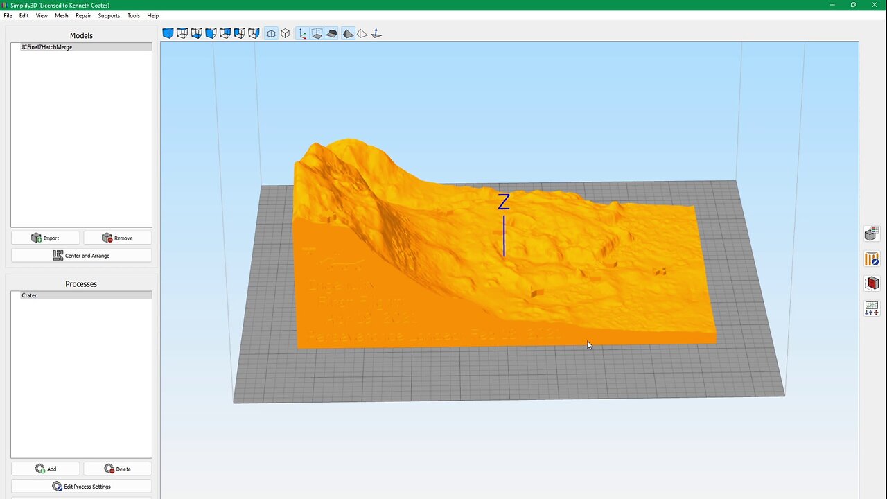 Upgrading Simplify3D from v4 to v5 - Part 3 - Complex 3D Terrain Model: Jezero Crater on Mars