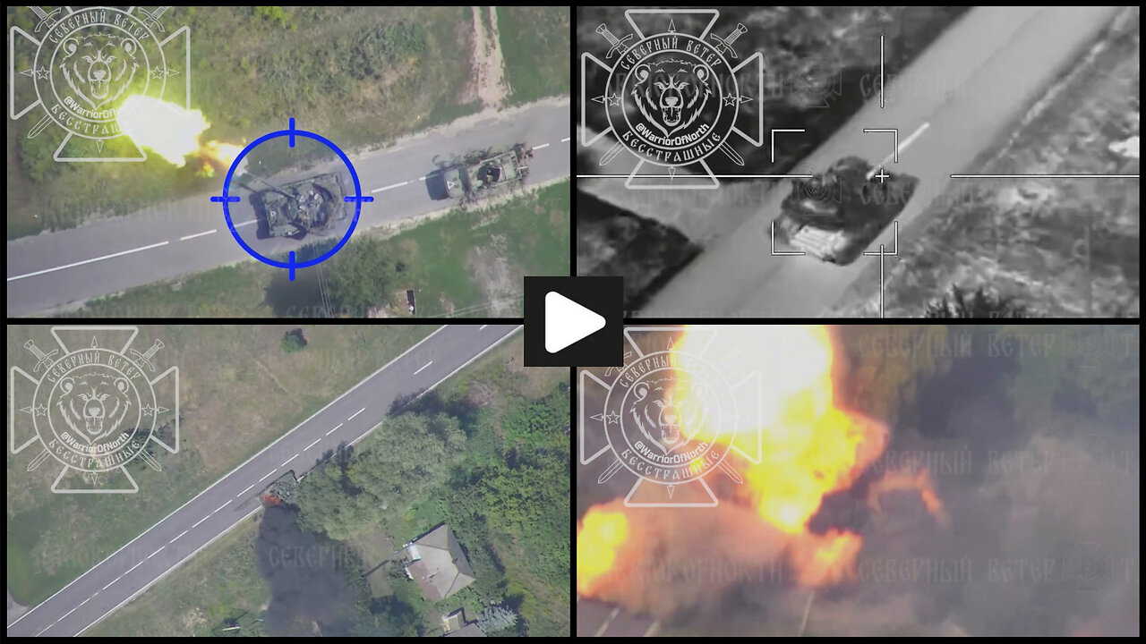 Kursk region: Russian Lancet UAV burns another Ukrainian tank