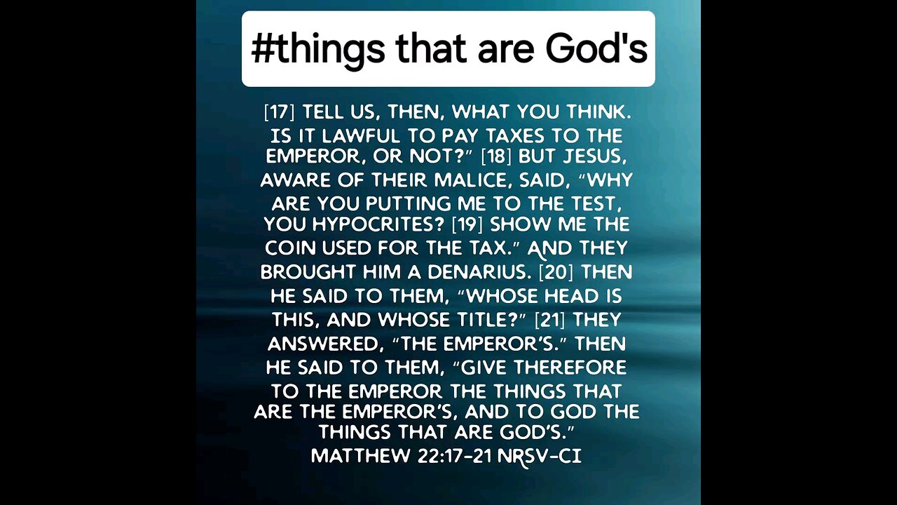 things that are God's
