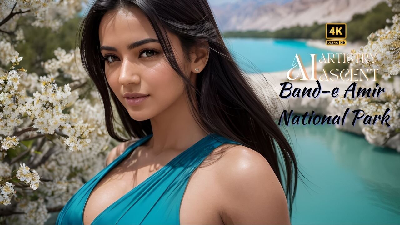 4K AI Artistry Lookbook l Band-e Amir National Park l Video- Ai Lookbook Girl l Arabian- #ai #aiart
