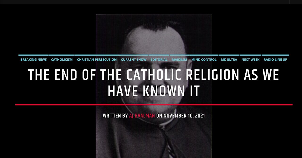 The End Of The Catholic Religion As We Have Known It