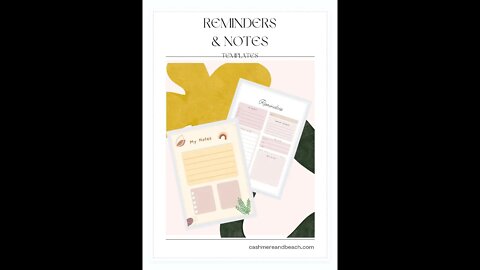 Reminders and Notes Template #planner #bulletjournal