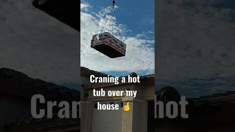 craning a hot tub over my house... what could go wrong. #shorts #hot tub #crane