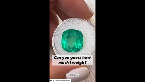 11.34 Carat 13.5x13 Vibrant Bluish Green Natural Loose Colombian Emerald-Rounded Cushion Cut price