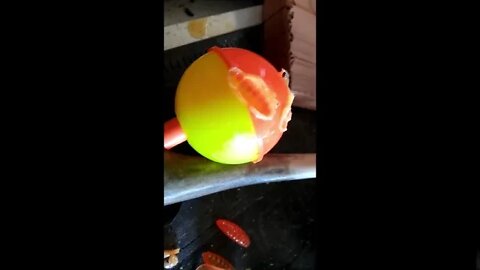 Artificial bait eats a hole in a fishing bobber