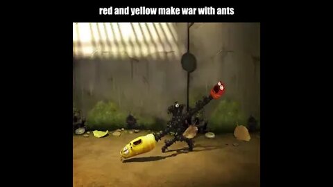 red and yellow make war with ants