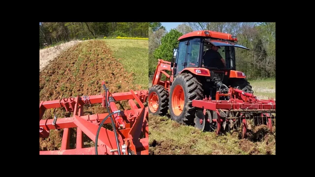 Plowing fields with home made chisel disc & hydraulic harrow fabrication-wildlife management