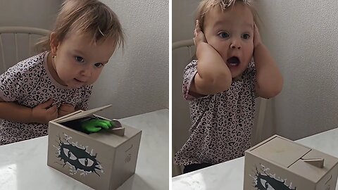 Funny Girl Has The Most Priceless Reaction To Scary Coin Bank