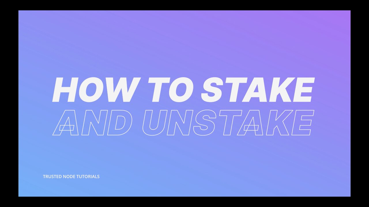 How to Staking and Unstake TNODE Token