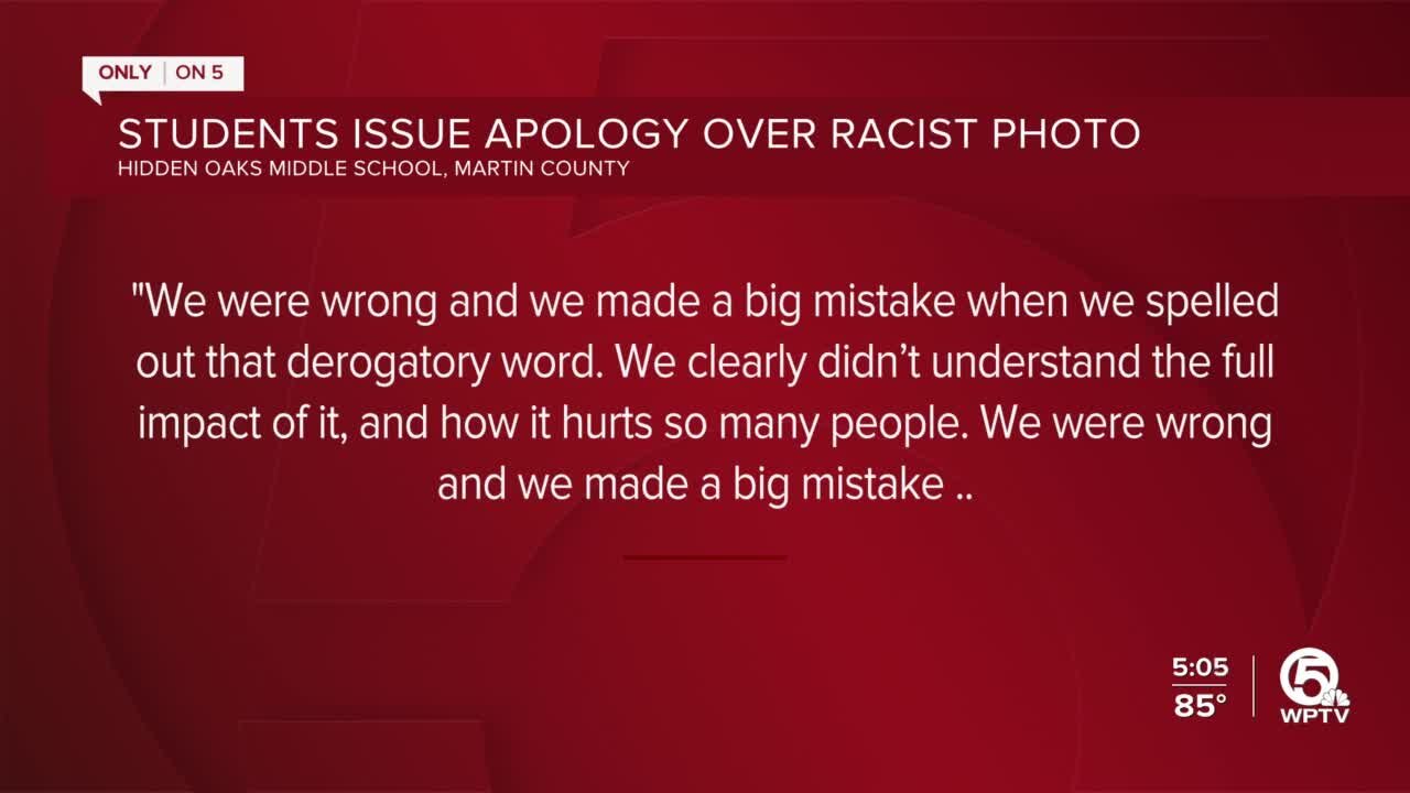 Students involved in racist photo issue apology