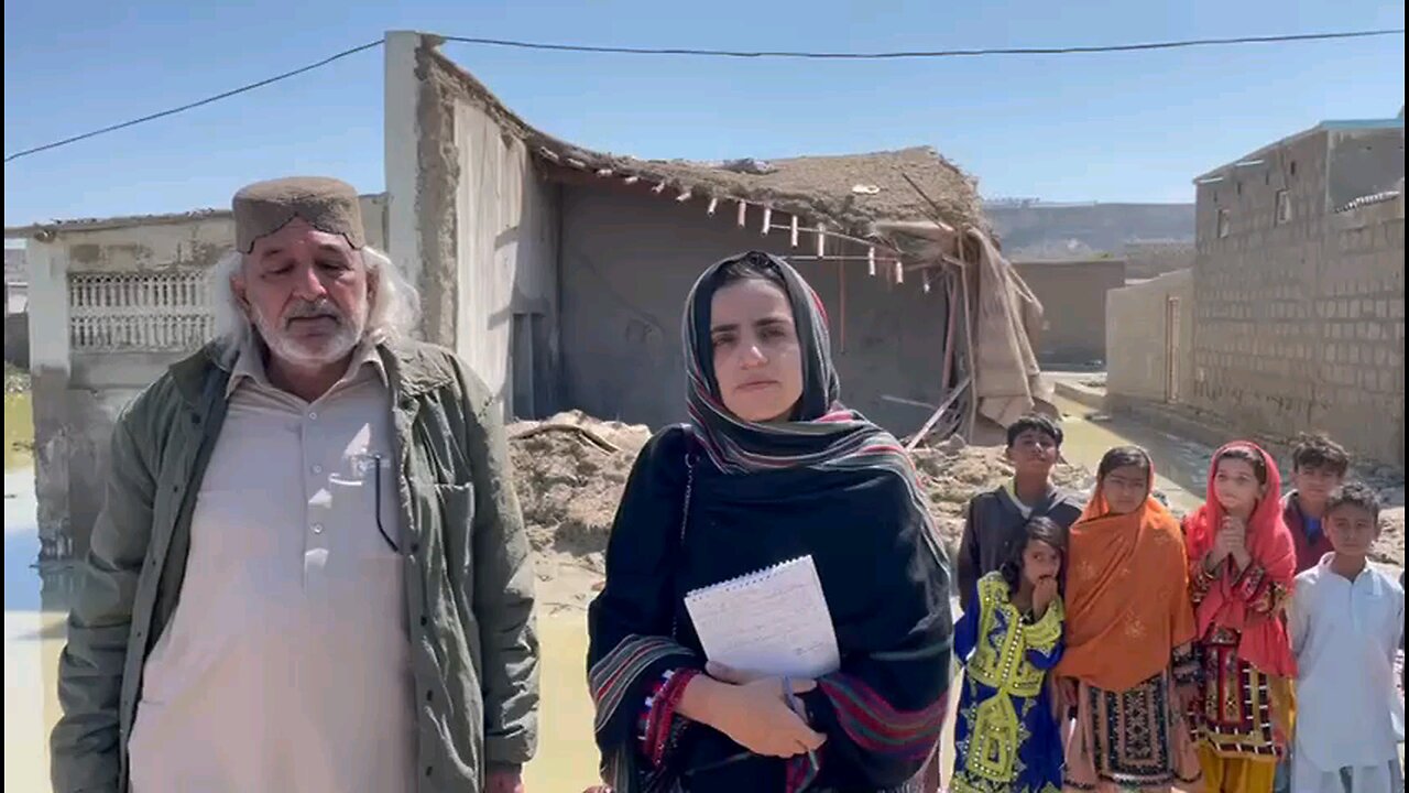 Dr Mahrang Baluch at Gwadar With Flood affected people's