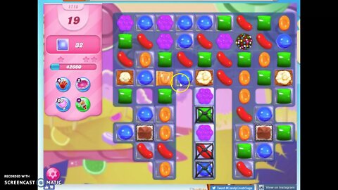 Candy Crush Level 1718 Audio Talkthrough, 1 Star 0 Boosters