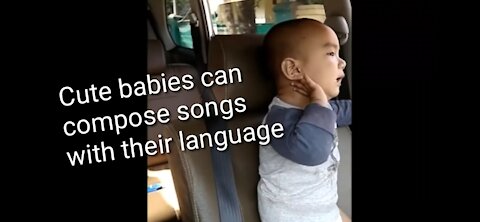 Cute babies can compose songs with their language